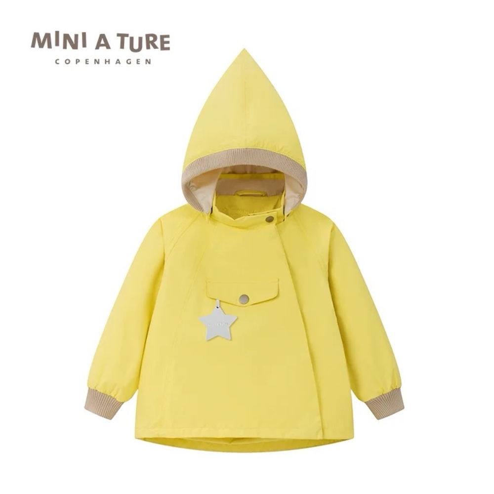 Mini A Ture Yellow Raincoat with Hooded Design